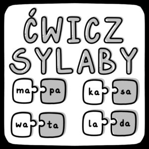 Nauka sylab z literką a. Czarno-białe, ręcznie rysowane karty pracy PDF dla dzieci do druku,