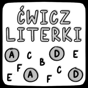 karty pracy dla dzieci do druku, PDF, czarno białe, ćwicz literki, zakreślanie literek